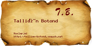 Tallián Botond névjegykártya